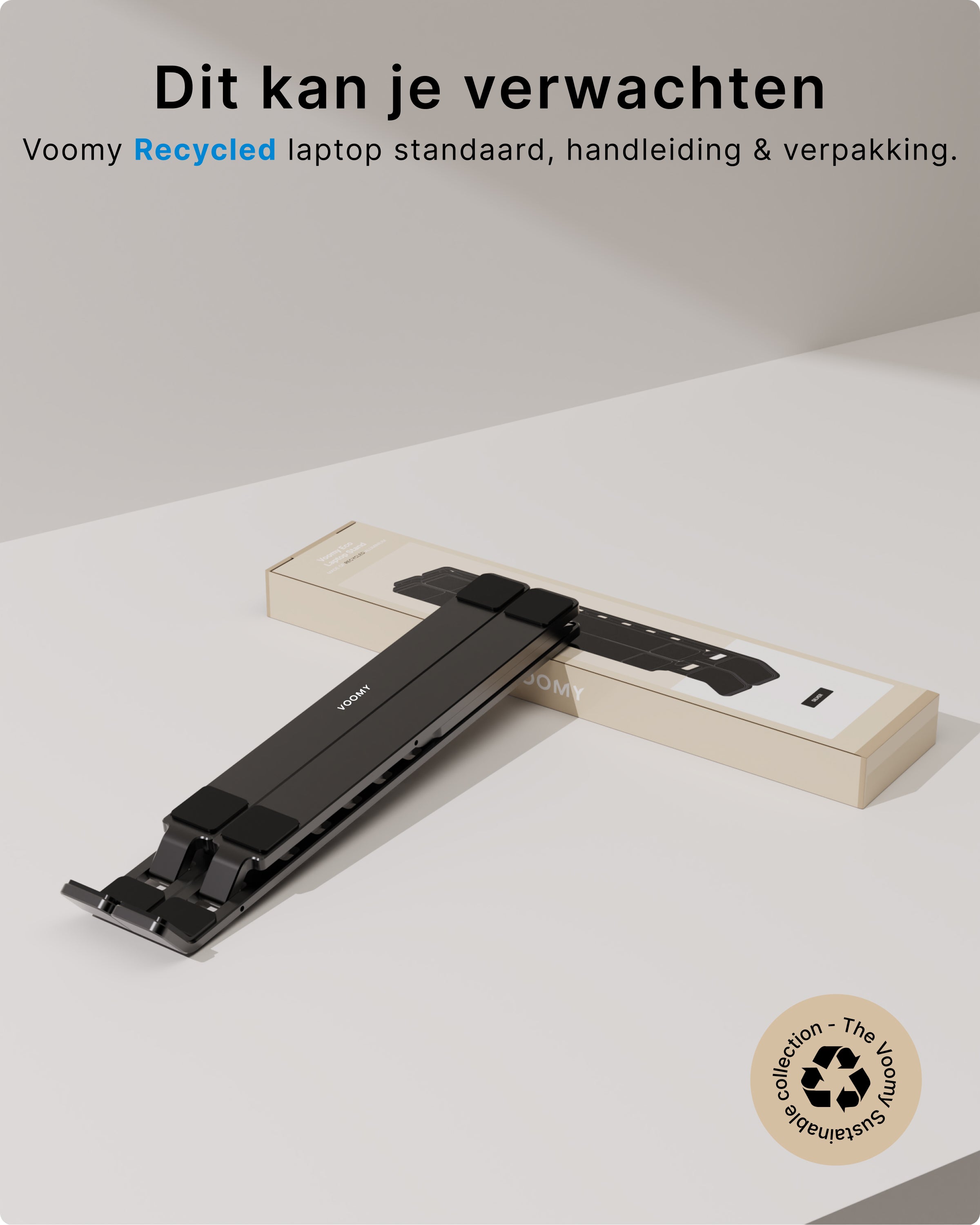 Voomy ECO T5 - Laptop Standaard - Recycled Aluminium - Zwart