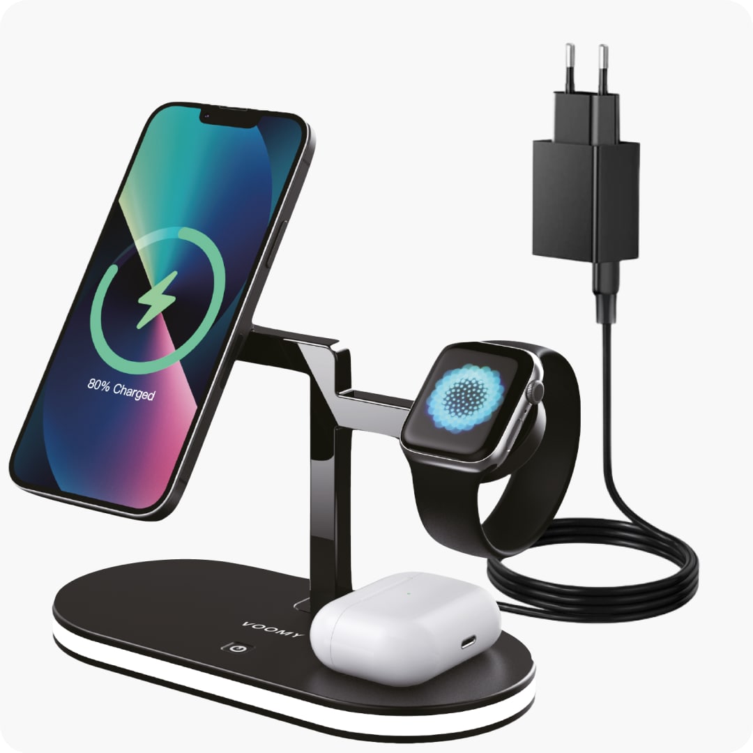 Voomy Wireless C5 - 5-in-1 Draadloze Oplader - Wireless Charger 15W