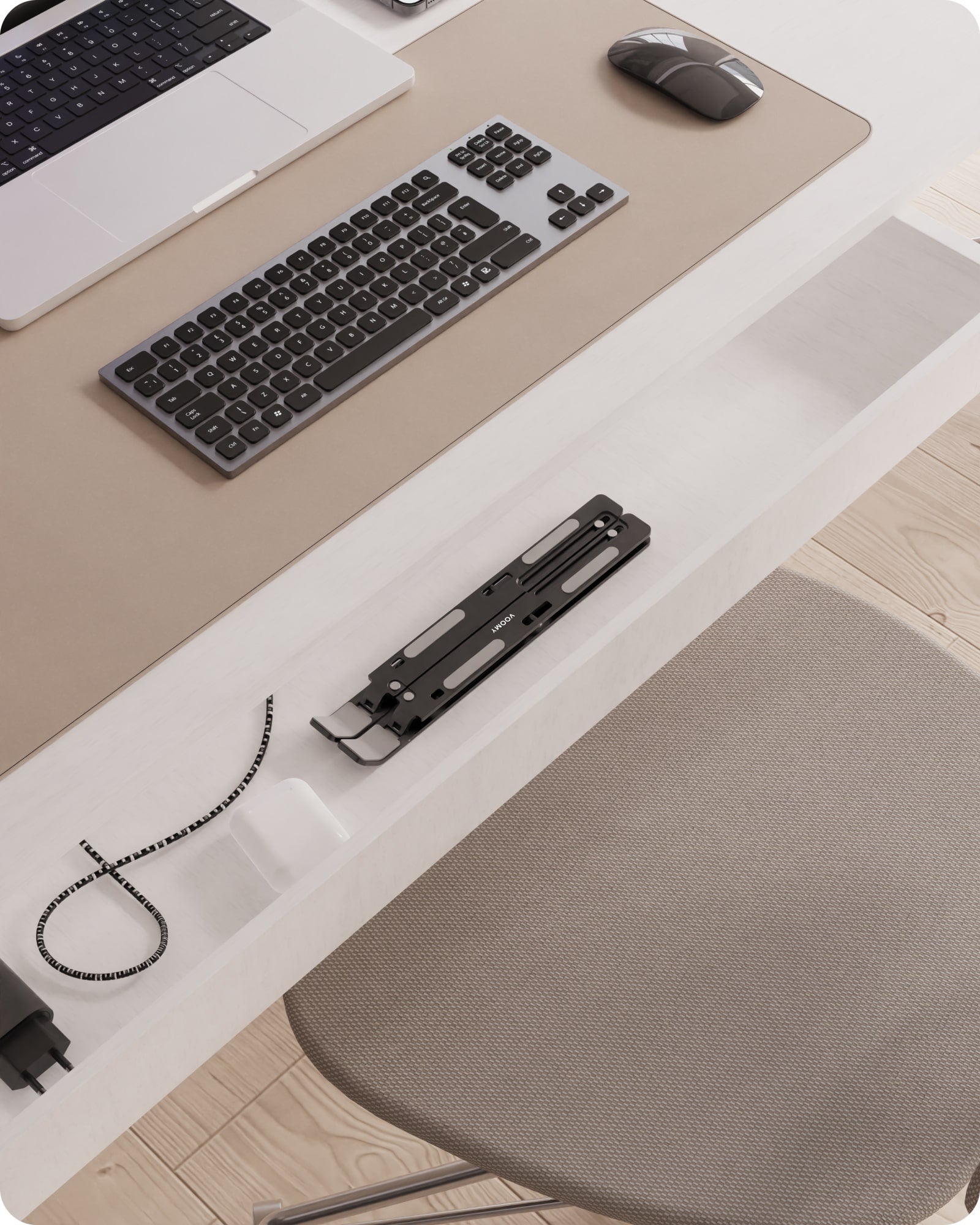 Voomy Office T3 - Laptop Standaard Verstelbaar - Ergonomisch - Aluminium Zwart