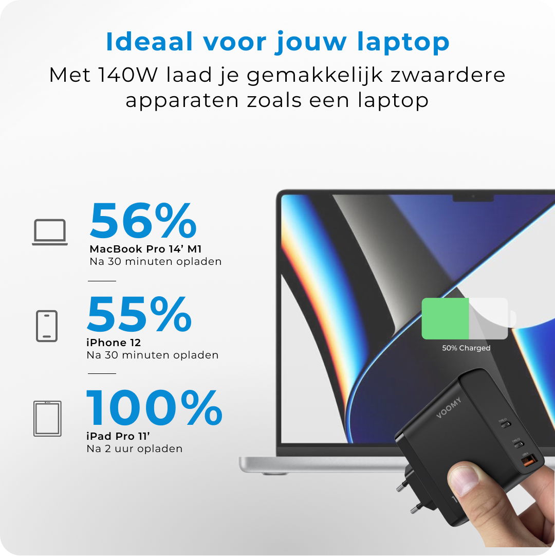 USB Snellader laptop Voomy Charge M30 meerdere apparaten